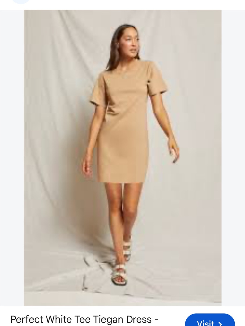 Perfect White Tee Tiegan Dress - Dune